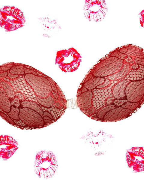 Red lace backless strapless bra Hot Stuff InvisiBra