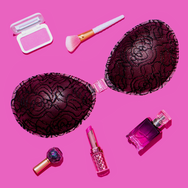 Lifting backless stickon bra Black Rose