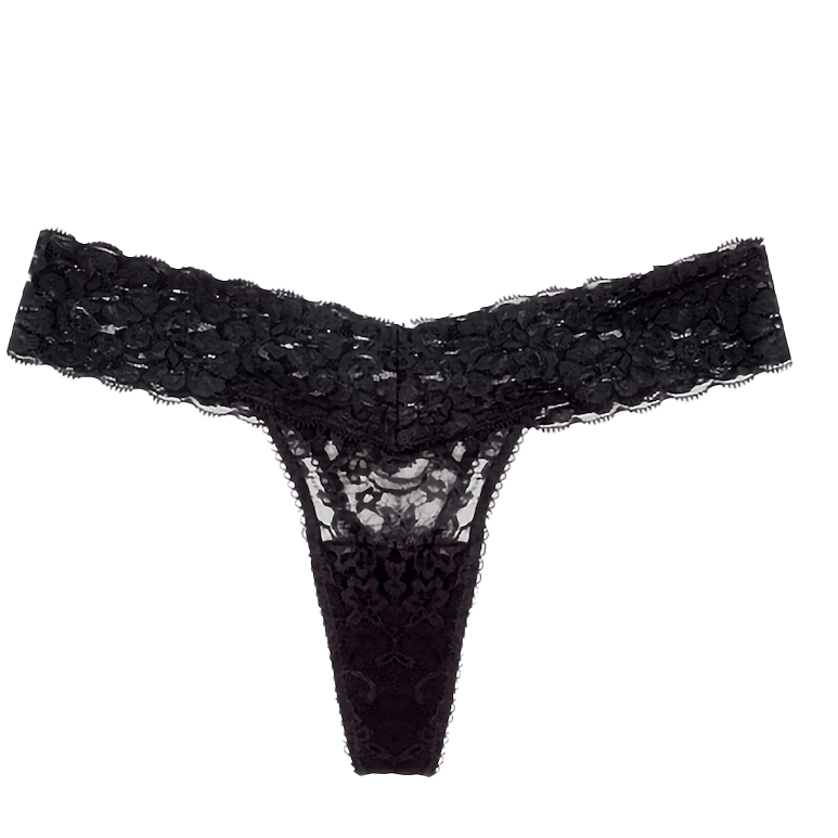 Lace Seamless Thong In Black Blackberry - InvisiBra