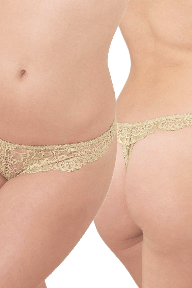 Lace Thong With Scalloped Edges Glamour - InvisiBra