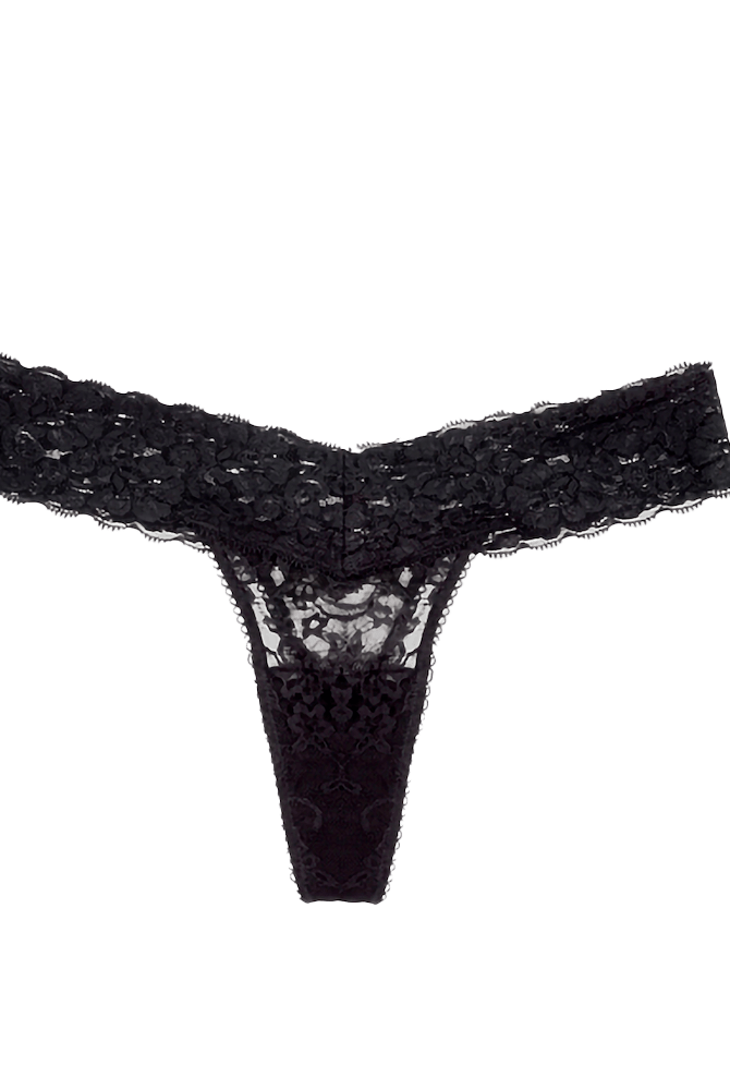 Lace Seamless Thong In Black Blackberry - InvisiBra
