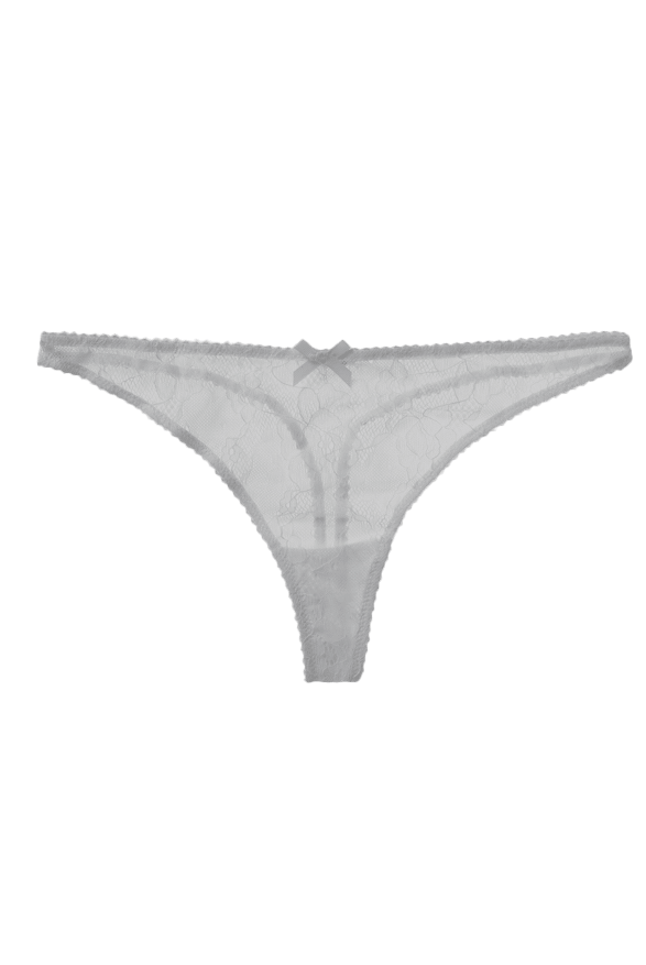 White Floral Lace Thong Bridal Lingerie For Brides Mrs - InvisiBra