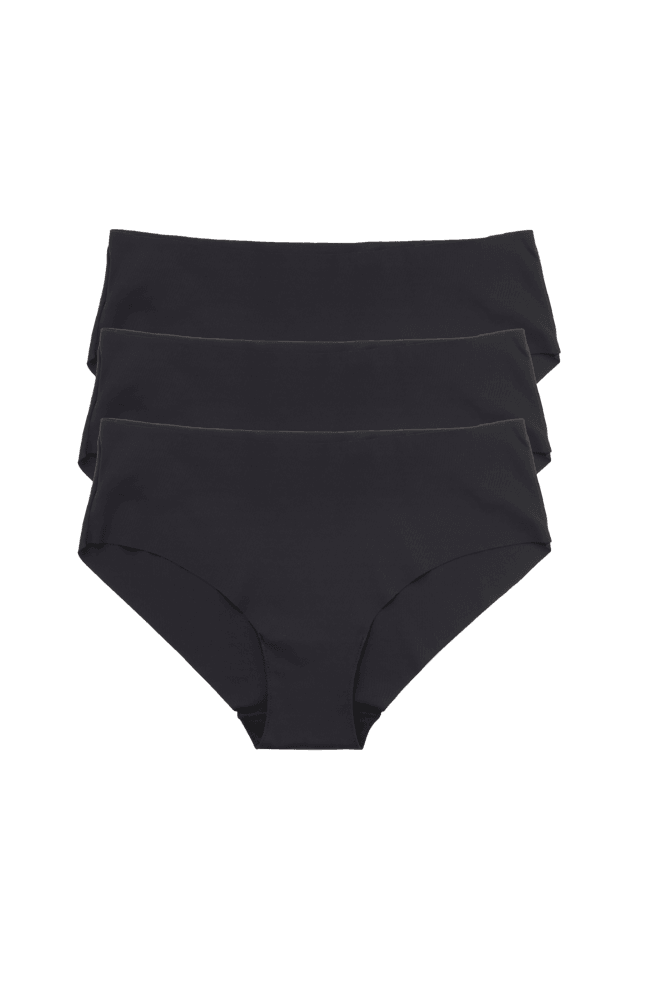Microfibre NO VPL Seamless Briefs In Black Special Offer 3 PCS Multi-Pack - InvisiBra