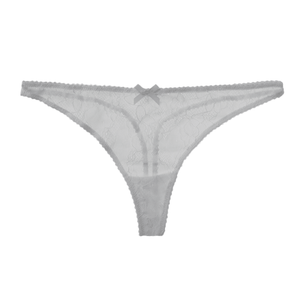 White Floral Lace Thong Bridal Lingerie For Brides Mrs - InvisiBra
