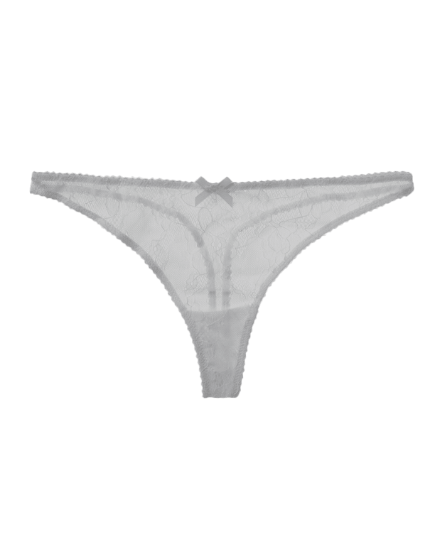 White Floral Lace Thong Bridal Lingerie For Brides Mrs - InvisiBra