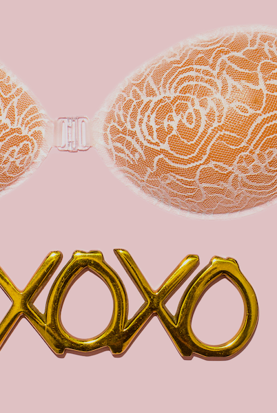 Backless Strapless Stickon Bra White Lace XOXO InvisiBra