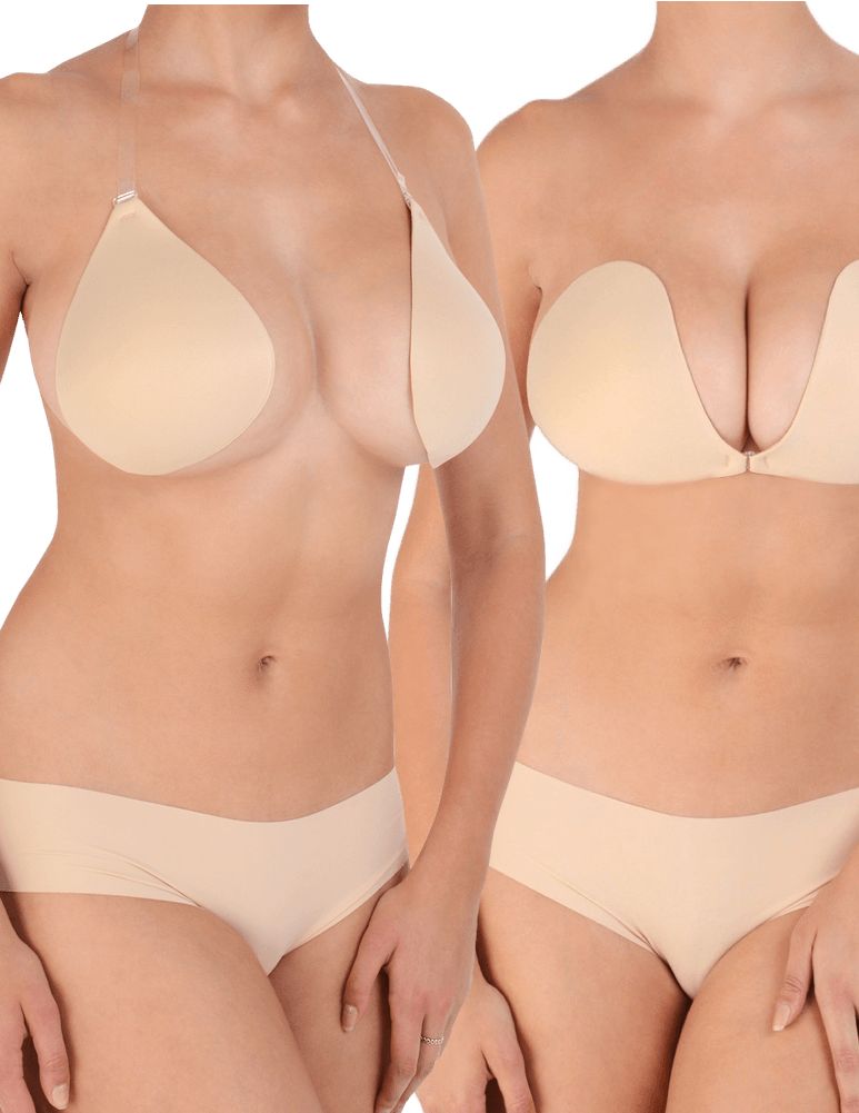 BREATHABLE OMG Boob Cover/Backless Bra with Bra Clear Strap.