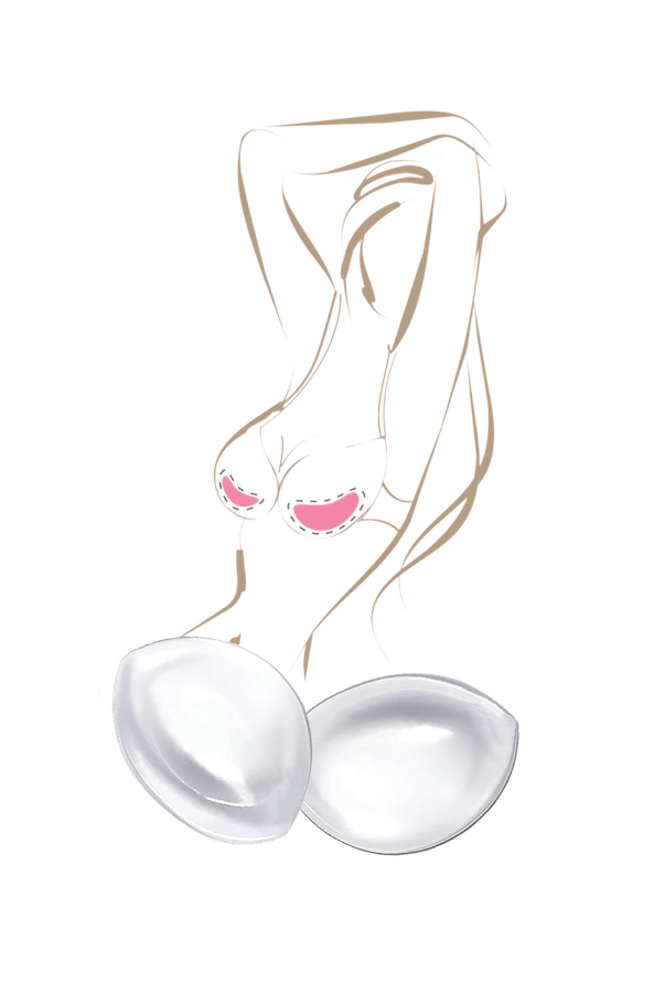 Clear Oval Silicone Push-up Bra Inserts/Cleavage Enhancers/Bust Boosters.