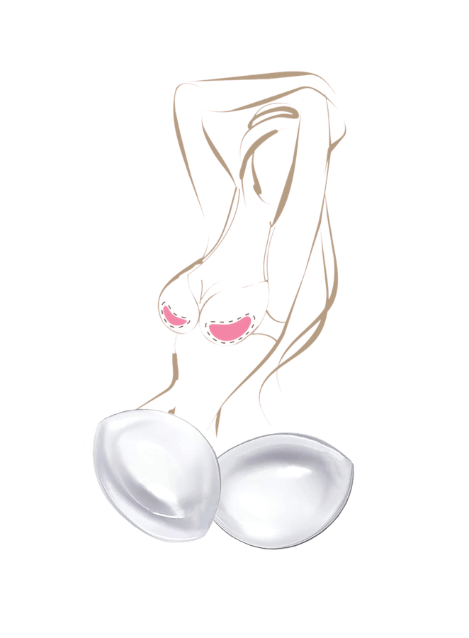 Clear Oval Silicone Push-up Bra Inserts/Cleavage Enhancers/Bust Boosters.
