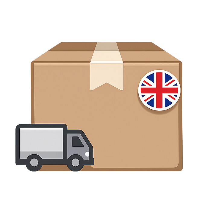 Parcel and delivery truck icon representing fast UK shipping