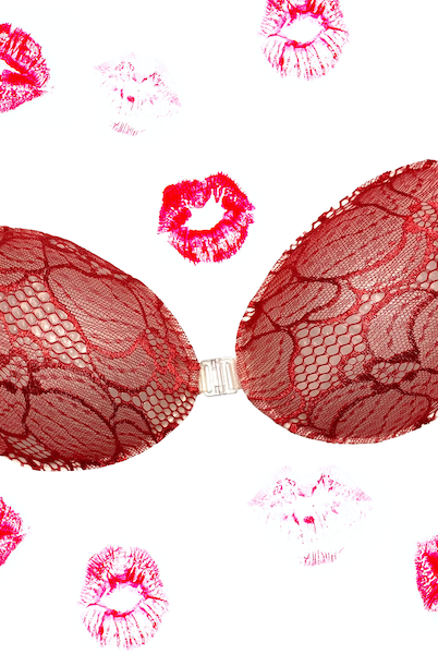 Red lace backless strapless bra Hot Stuff InvisiBra