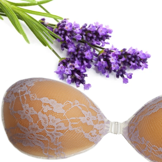 Floral lilac lace backless bra Lavender InvisiBra