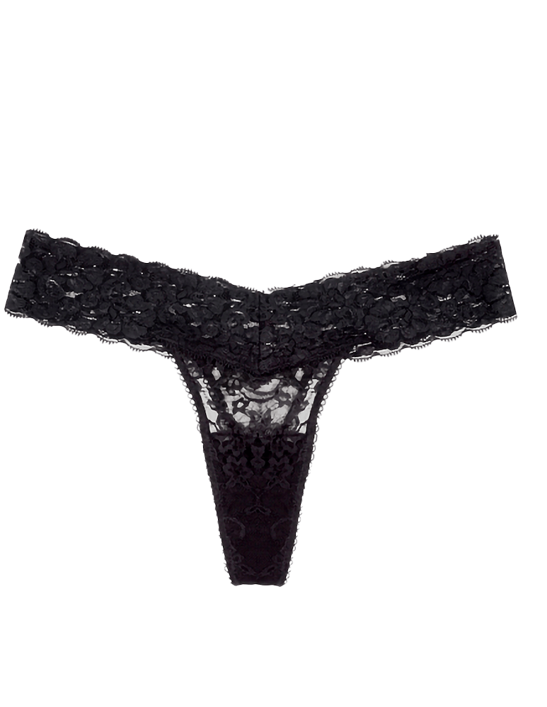 Lace Seamless Thong In Black Blackberry - InvisiBra