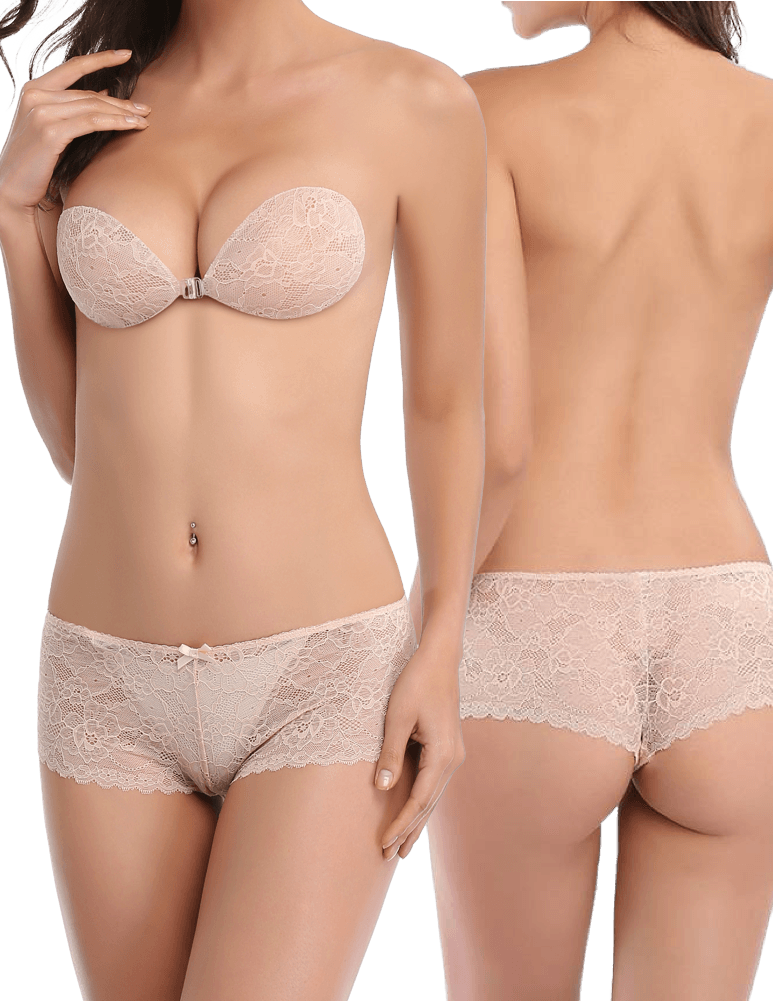 Nude Lace Seamless French Briefs Birthday Suit.