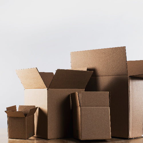 empty boxes on table
